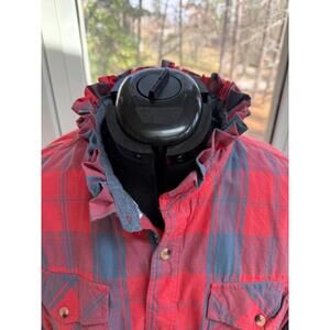 Upcycled Men’s Shirt into Women's Blouse with Ruffle Collar